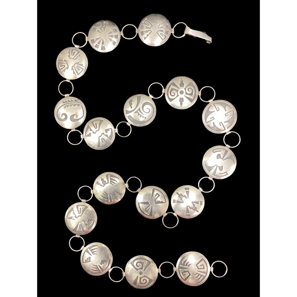 Vintage Native American Belt Women’s One Size Handmade Sterling Silver Hook&Eye